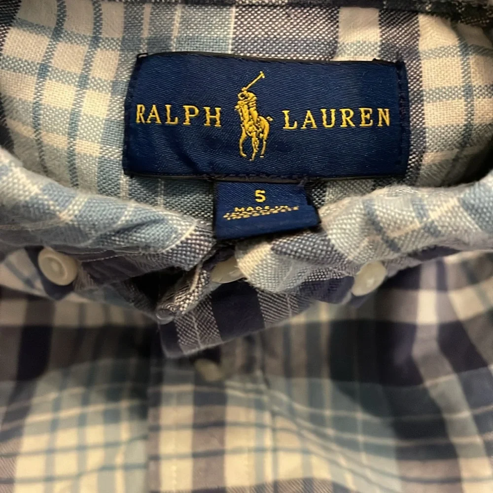 Ralph Lauren plaid button down size 5